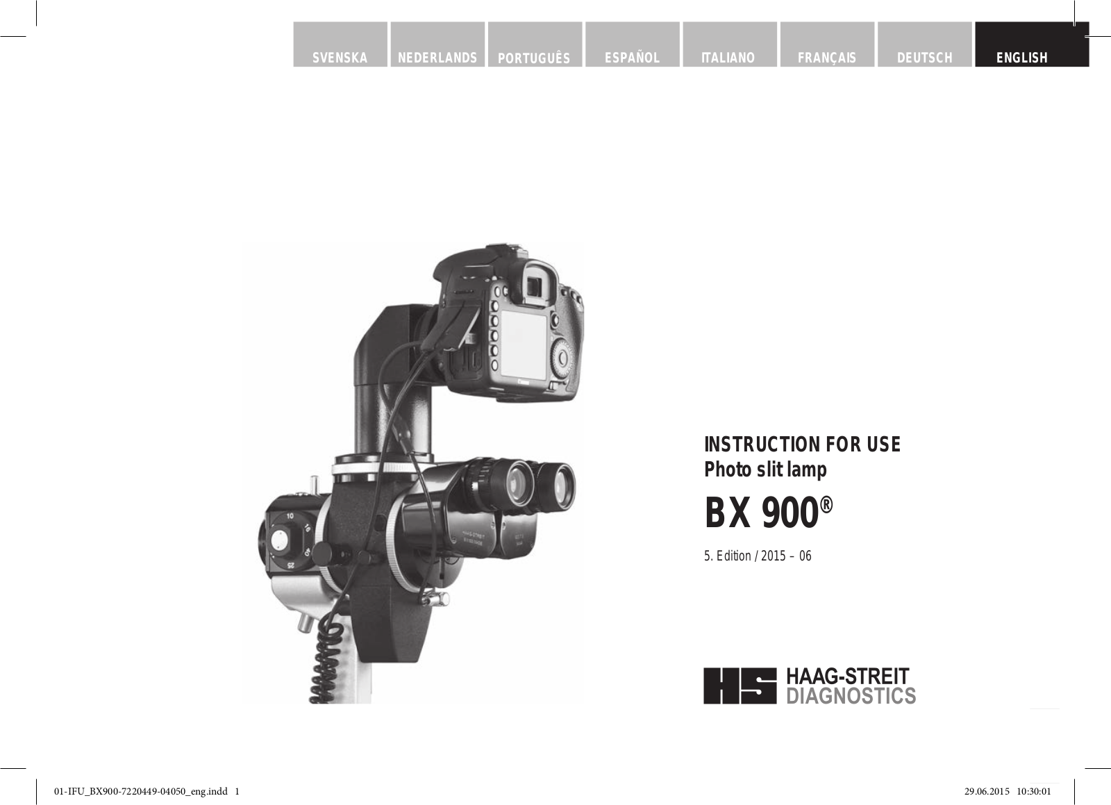 Haag-Streit BX-900 User manual