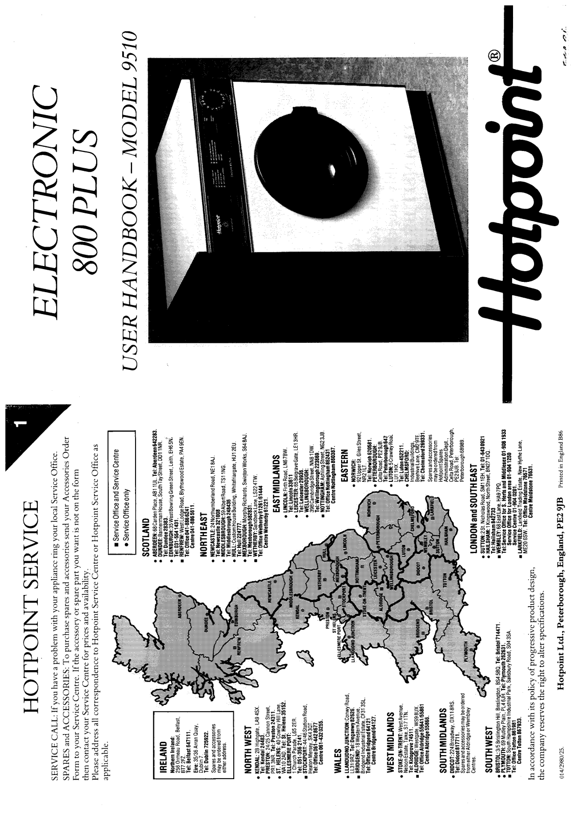 Hotpoint 9510 User Manual