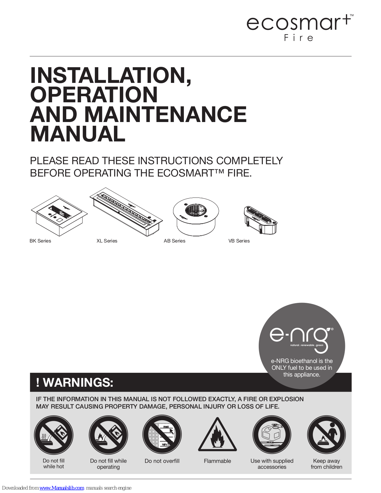 Fire Company BK5, BK3, BK2UL, XL1200, XL900 Installation, Operation And Maintenance Manual - ManualMachine.com