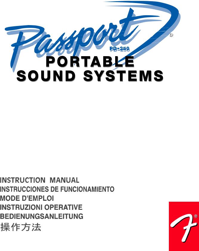 Fender PD-250 Operation Manual