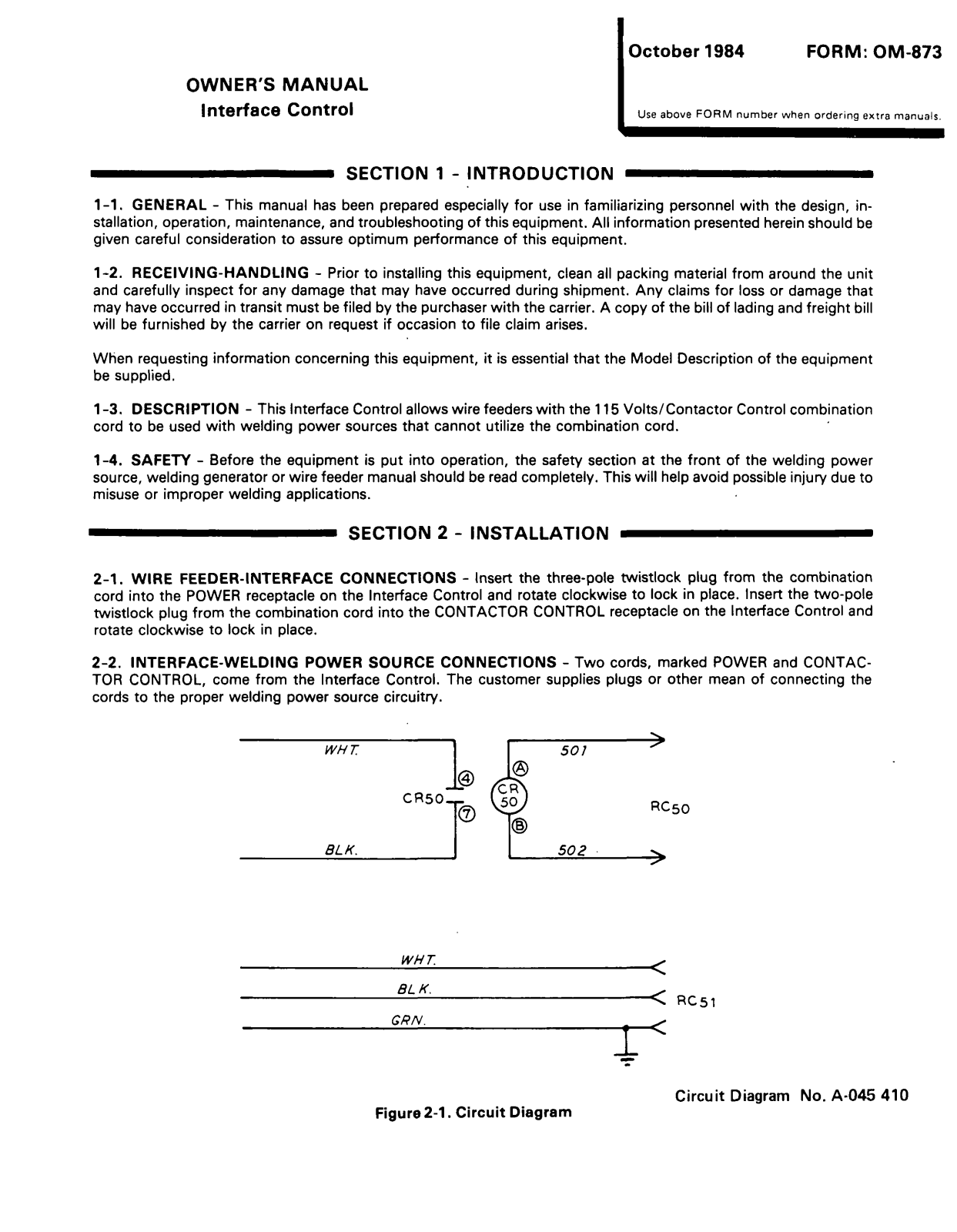 Miller INTERFACE CONTROL Owners manual - ManualMachine.com