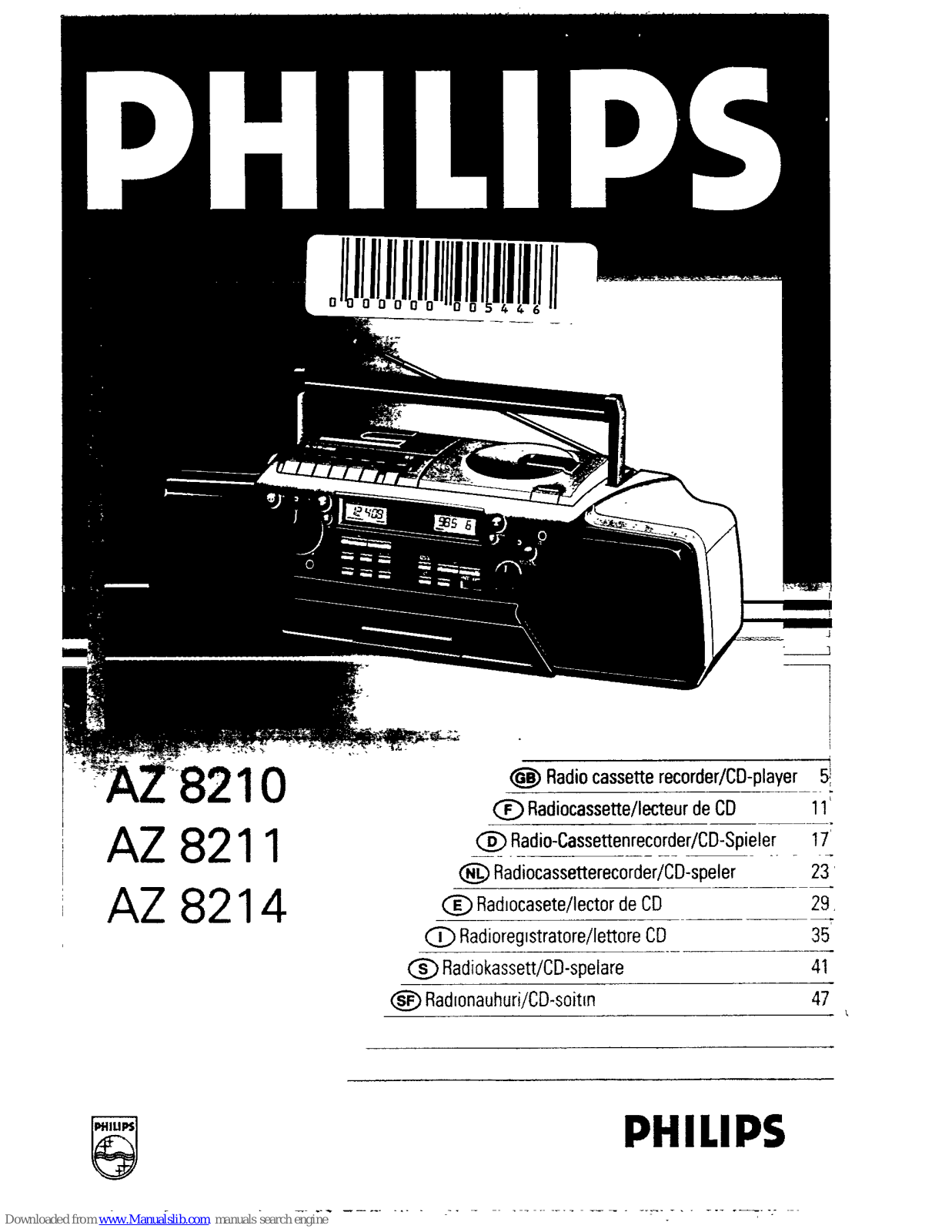 Philips AZ 8211, AZ8214 - annexe 1, AZ8214/00, AZ 8214 User Manual