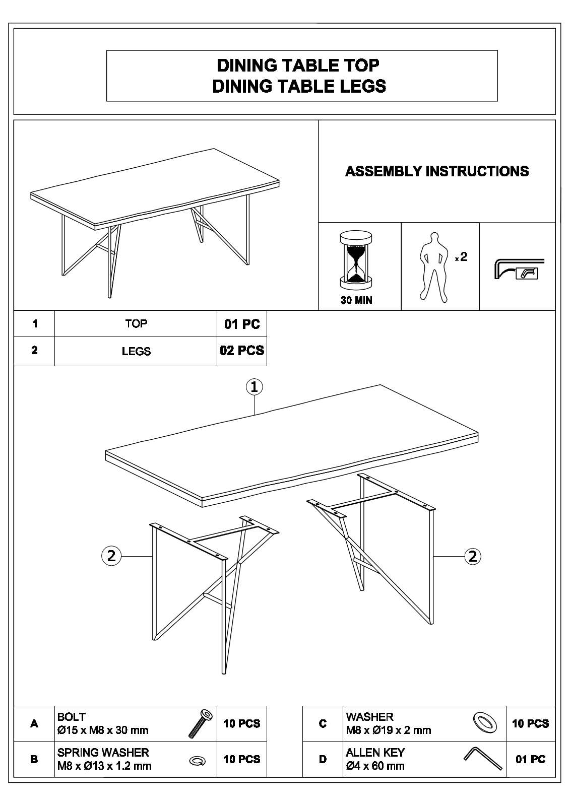 Union Rustic UNRT1008 Assembly Instructions - ManualMachine.com