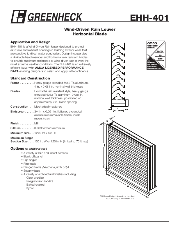 Greenheck EHH-401 Installation Manual