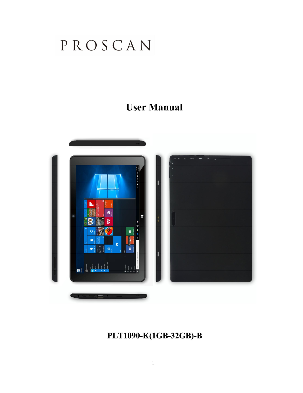 Proscan PLT1090-K, 1G-32GB-B User Manual