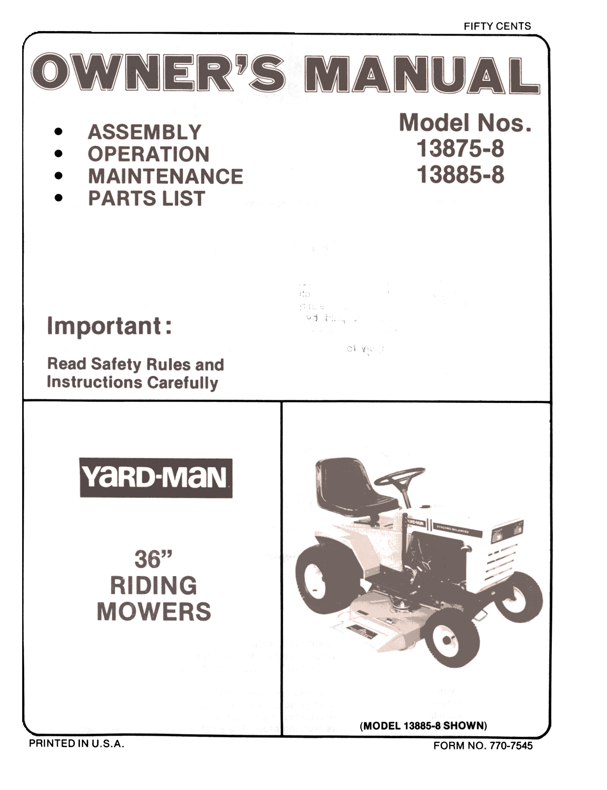 Bolens 13875-8, 13885-8 User Manual - ManualMachine.com