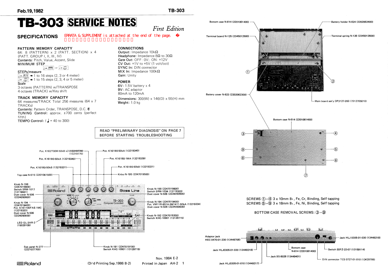 Roland TB-303 Service Manual