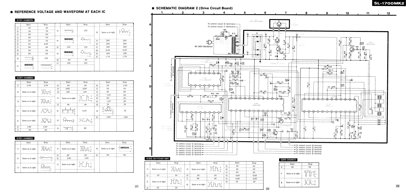 Technics SL-1700-MK2 Schematic