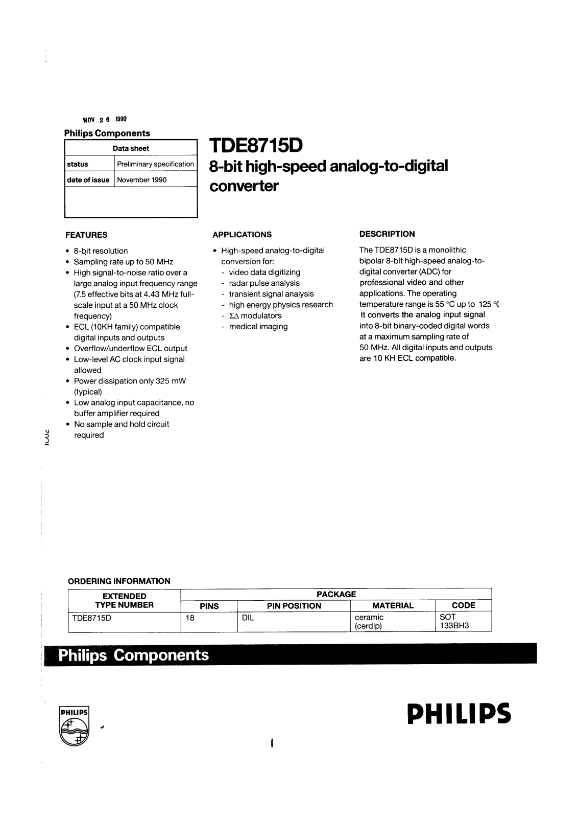 Philips TDE8715D Datasheet