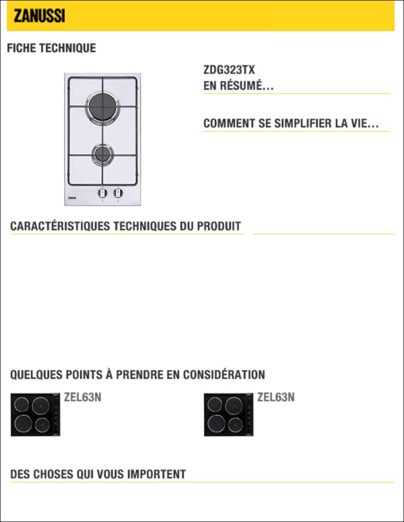 Zanussi ZDG323TX BROCHURE