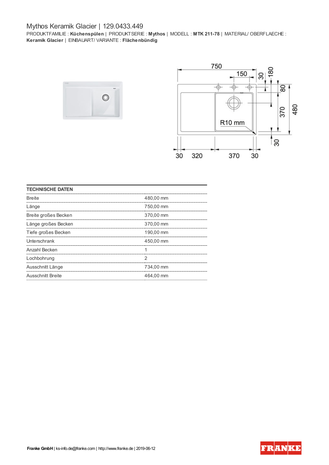 Franke 129.0433.449 Service Manual