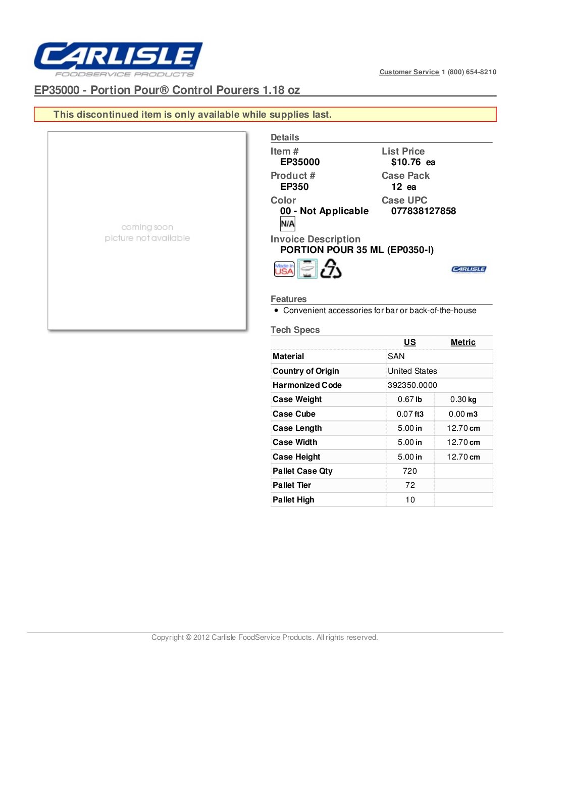 Carlisle EP35000 User Manual