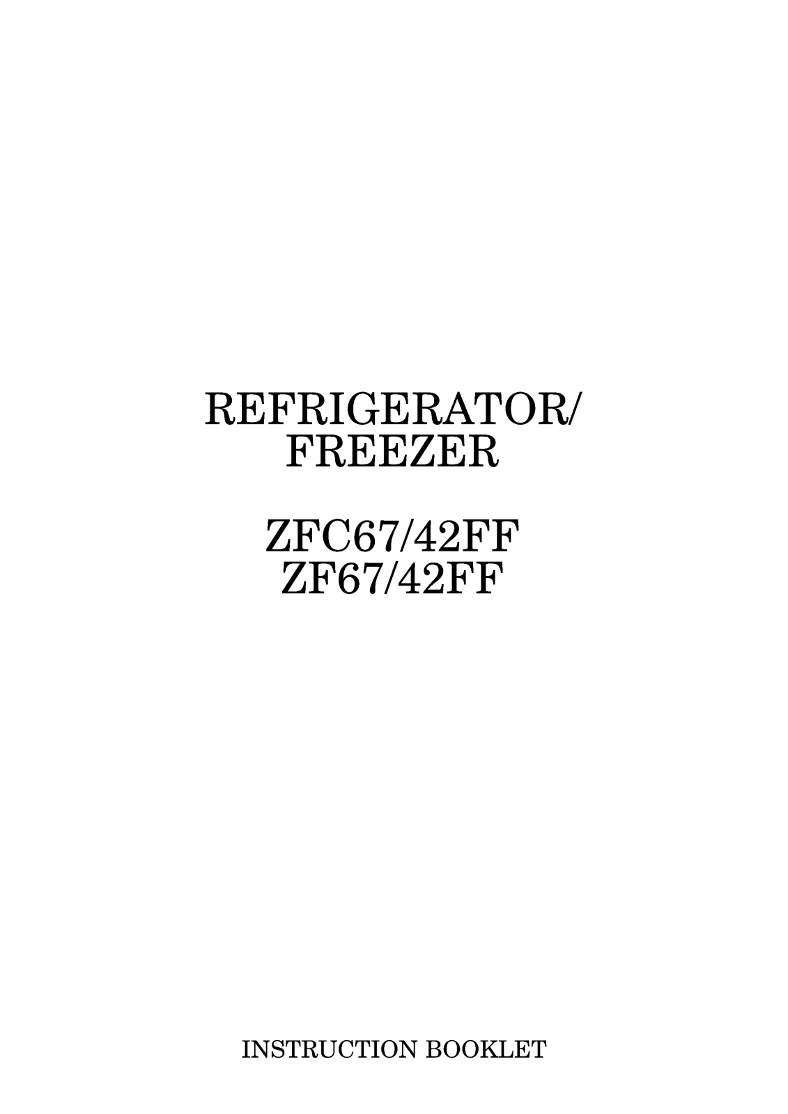 Zanussi ZFC67-42FF User Manual