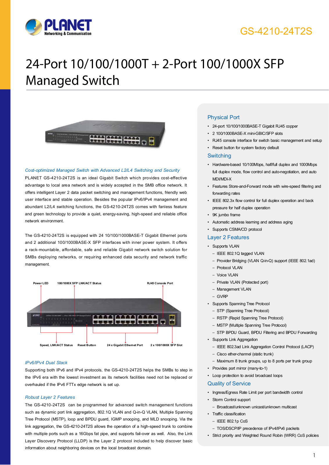 Planet GS-4210-24T2S User Manual