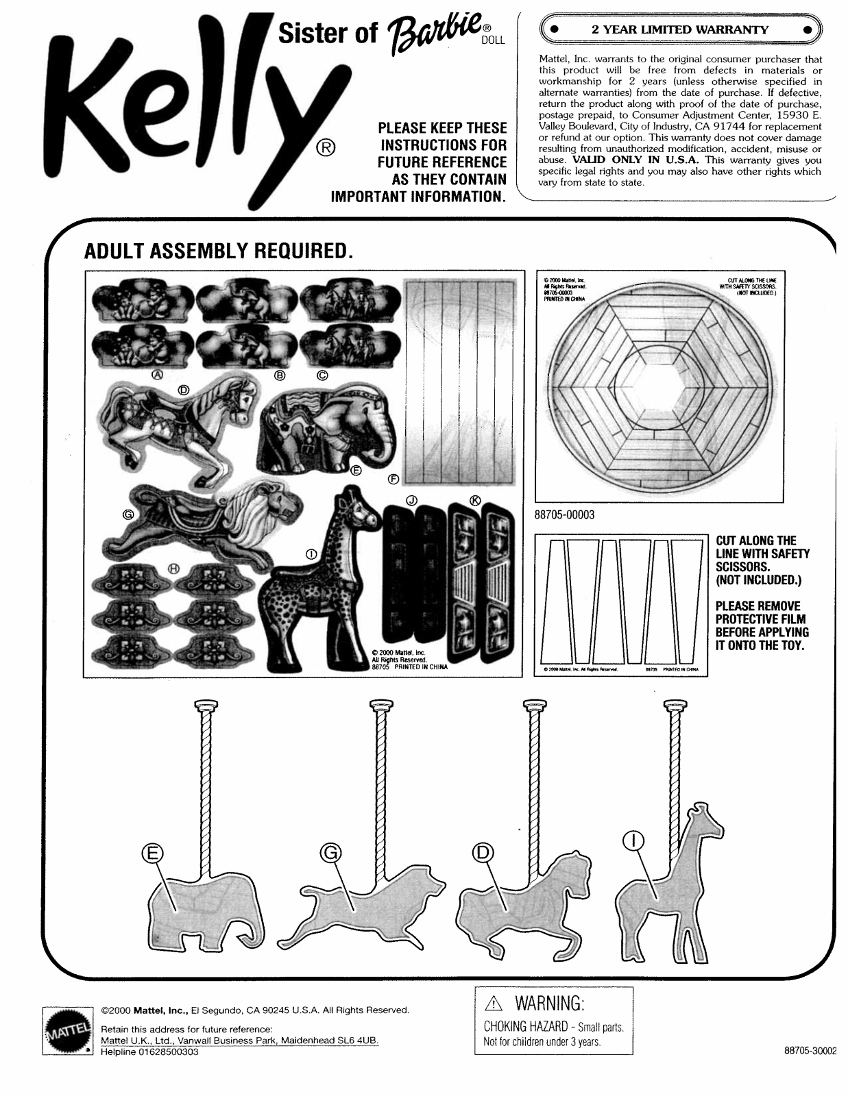 Fisher-Price 88705 Instruction Sheet