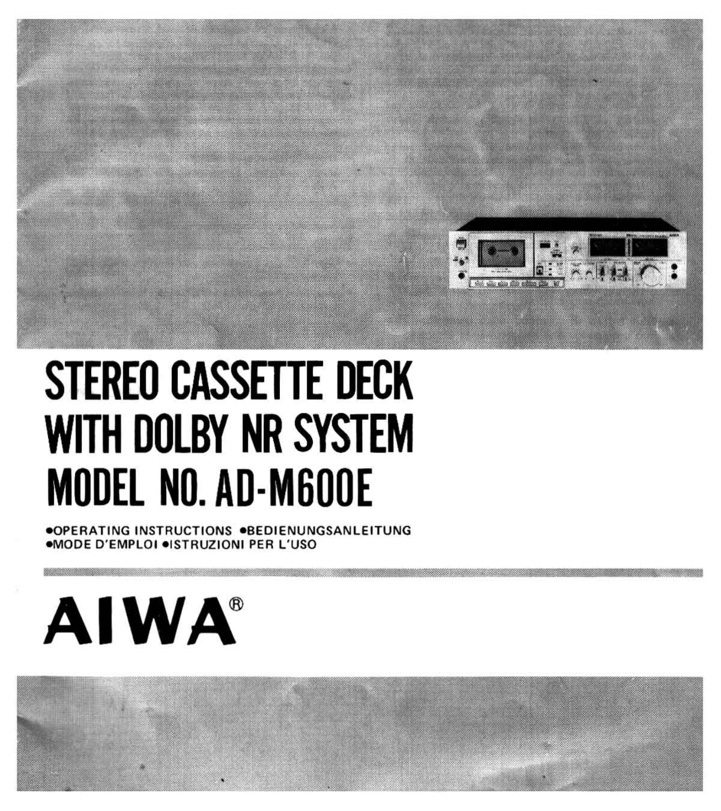 Aiwa ADM-600-E Owners manual