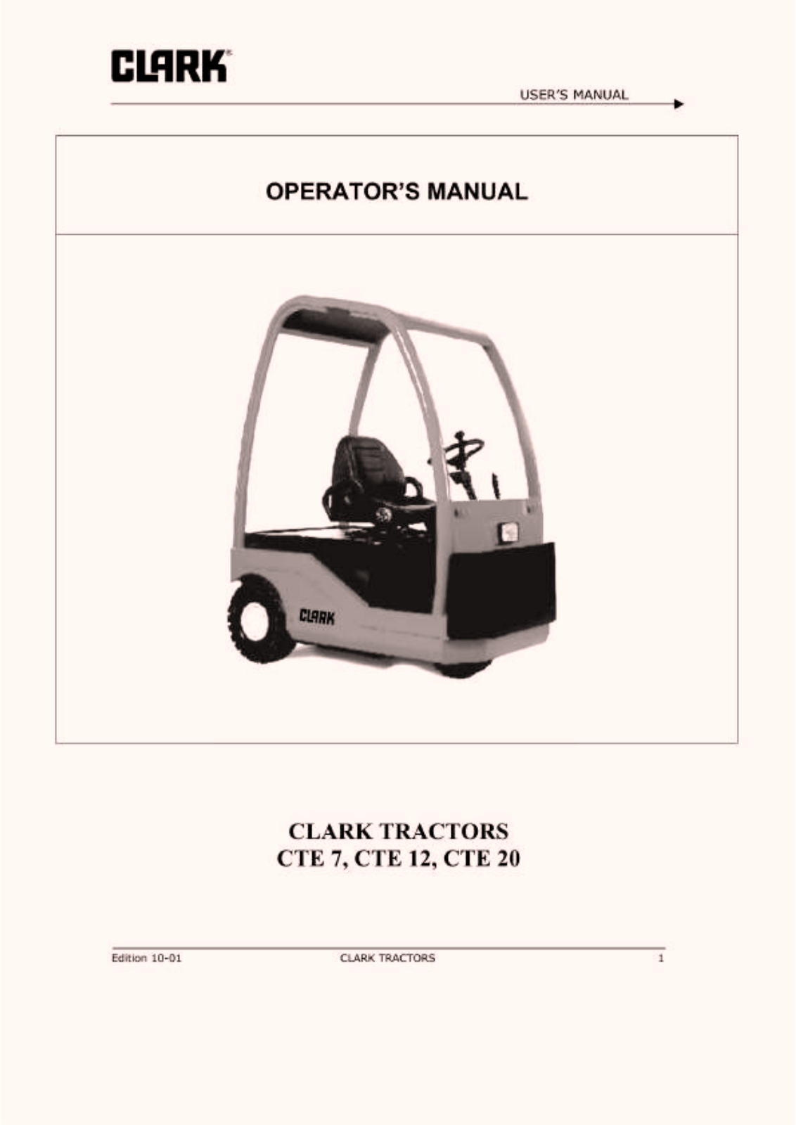 Clark cte7, cte12, cte20 Operator Manual