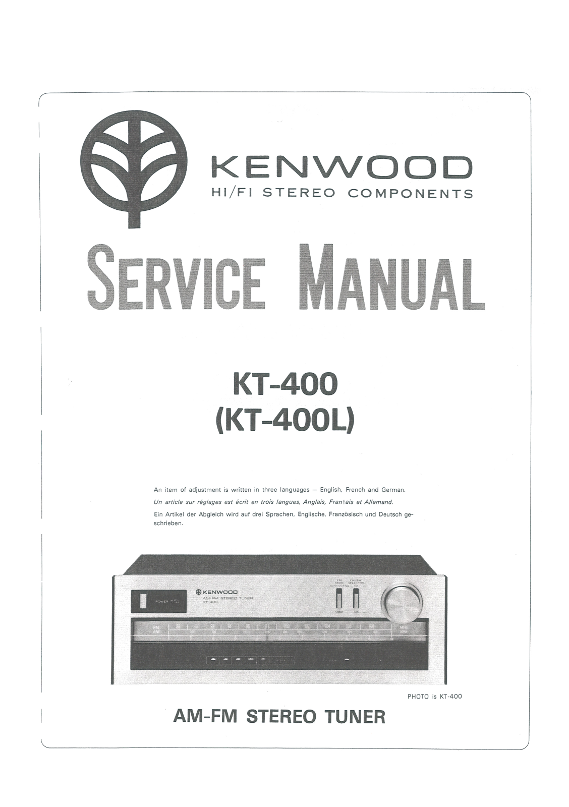 Kenwood KT-400 Service Manual