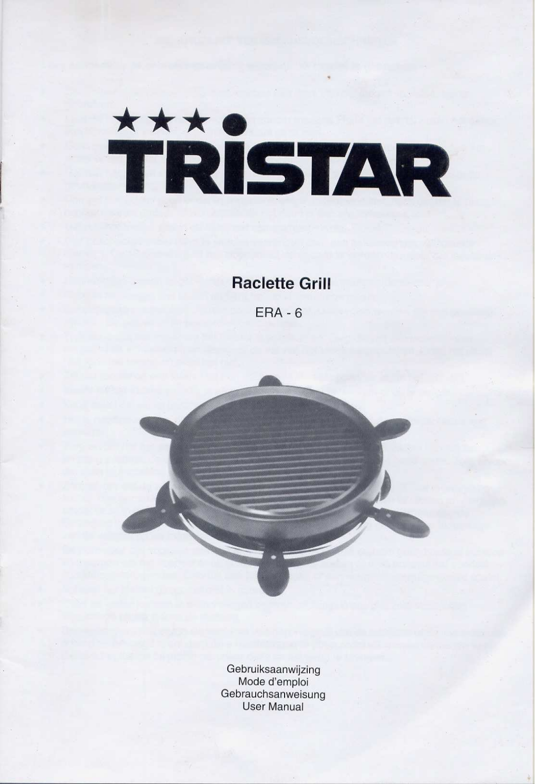 TRISTAR ERA-6 User Manual