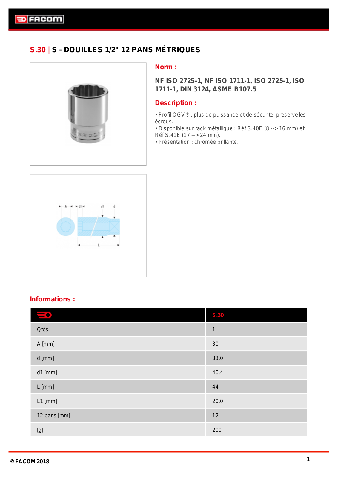 Facom S.30 Specification - ManualMachine.com