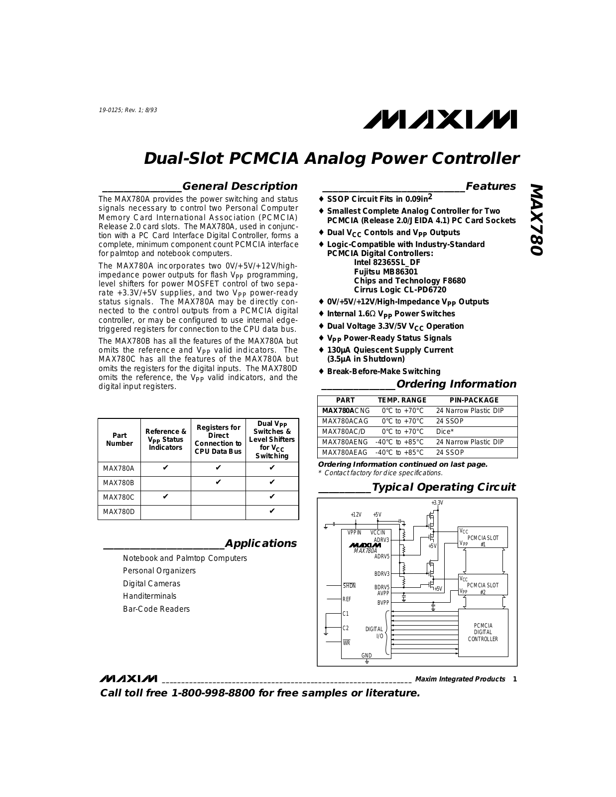 MAXIM MAX780 User Manual