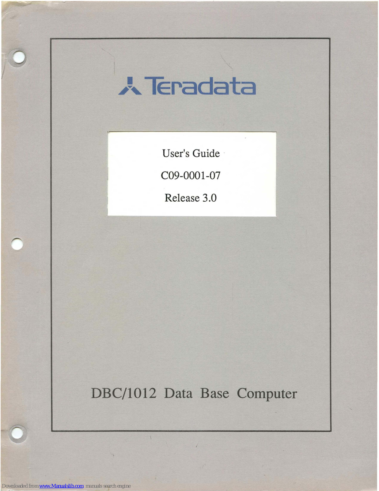 Teradata C09-0001-07 User Manual - ManualMachine.com