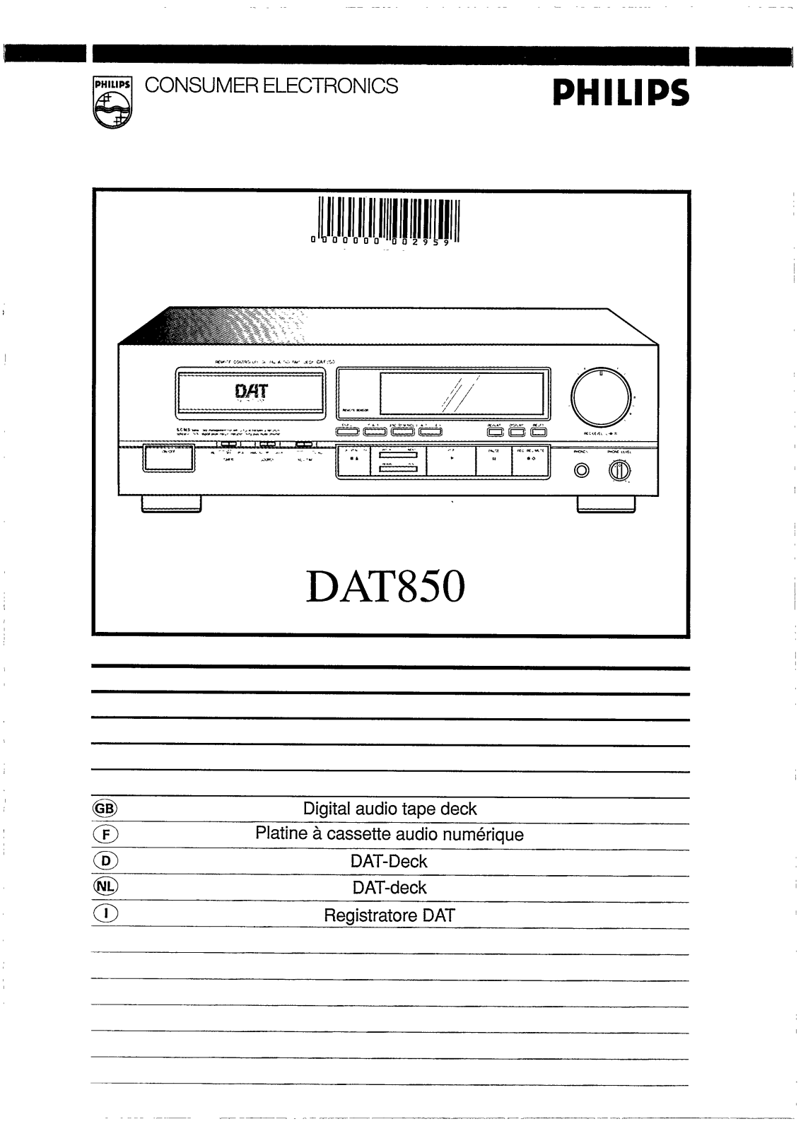 Philips DAT850 User Manual