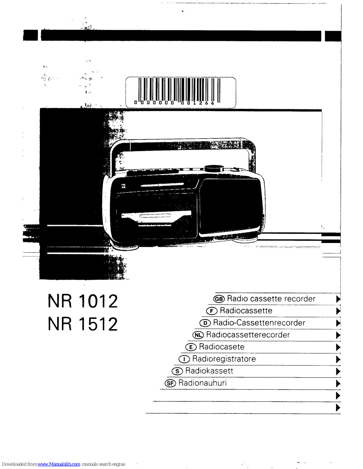 Philips NR 1012/06, NR 1012, NR 1512 User Manual