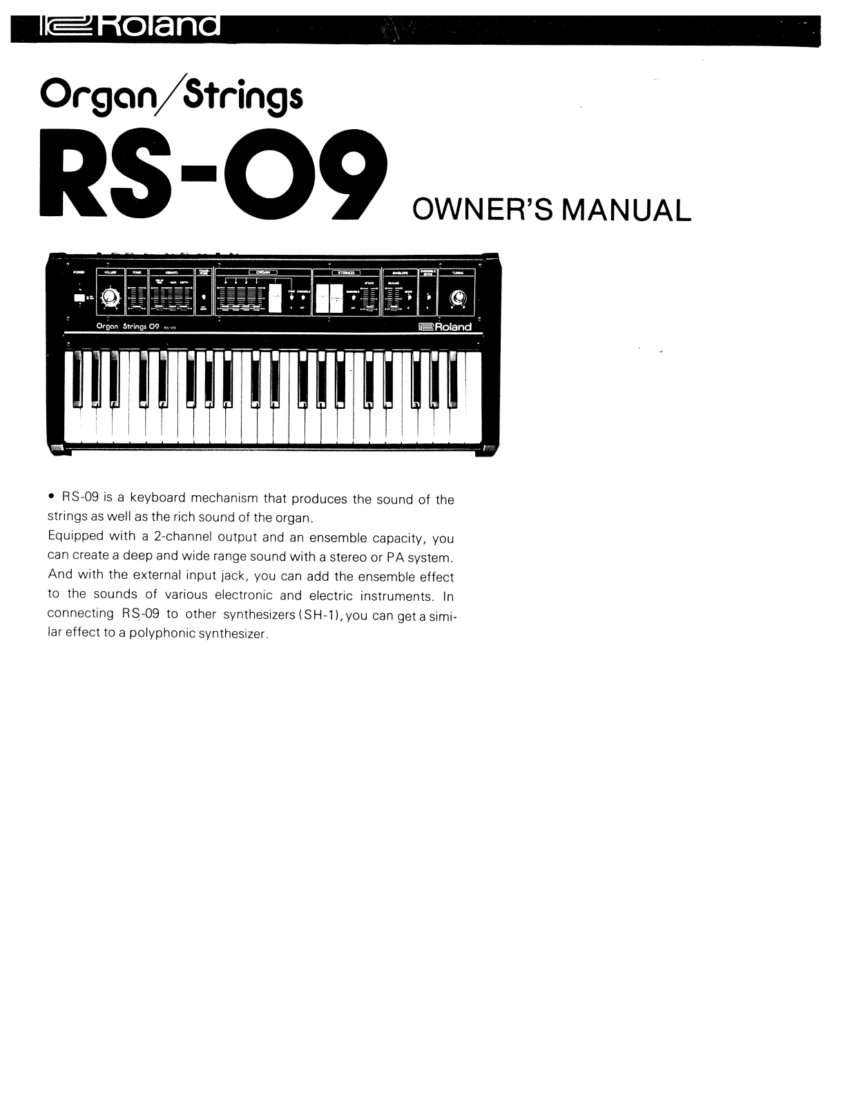 Roland RS-09 User Manual