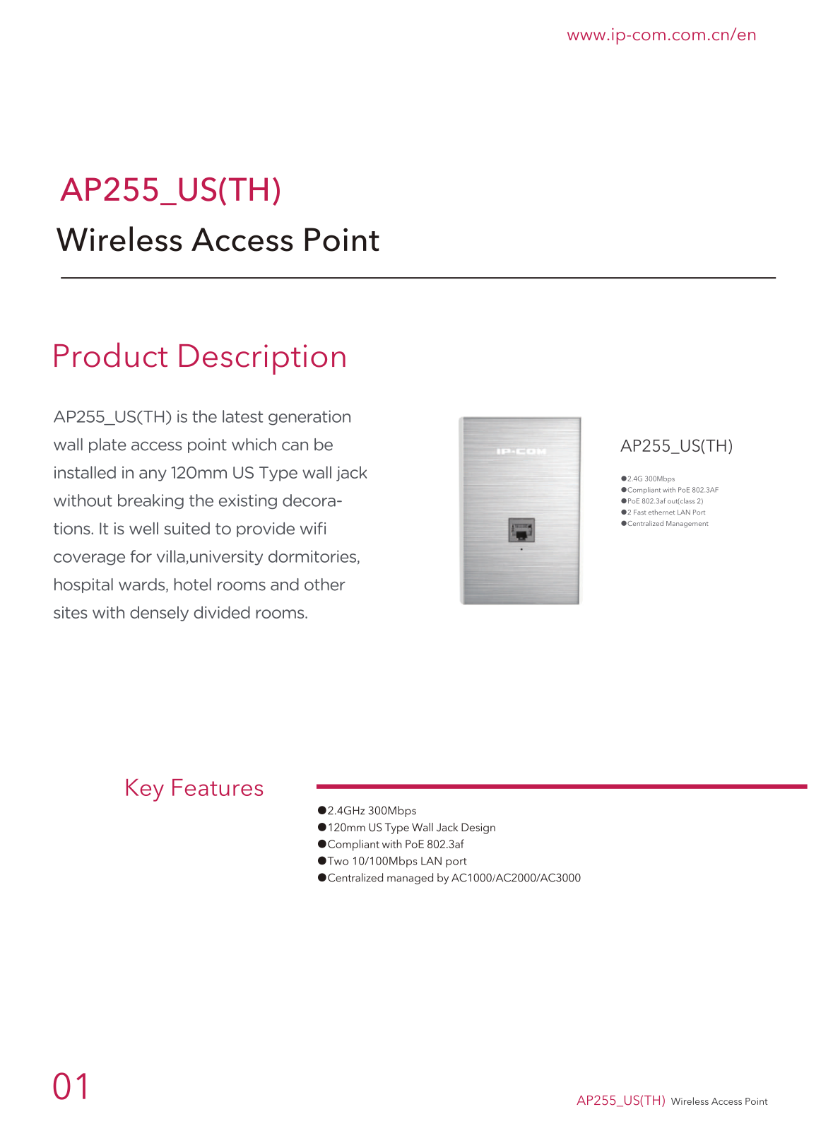 IP-COM ICIP-AP255US Datasheet - ManualMachine.com