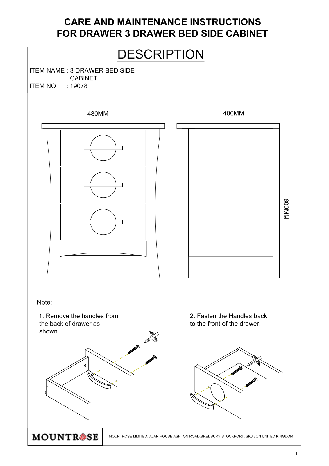 Argos 19078 ASSEMBLY INSTRUCTIONS