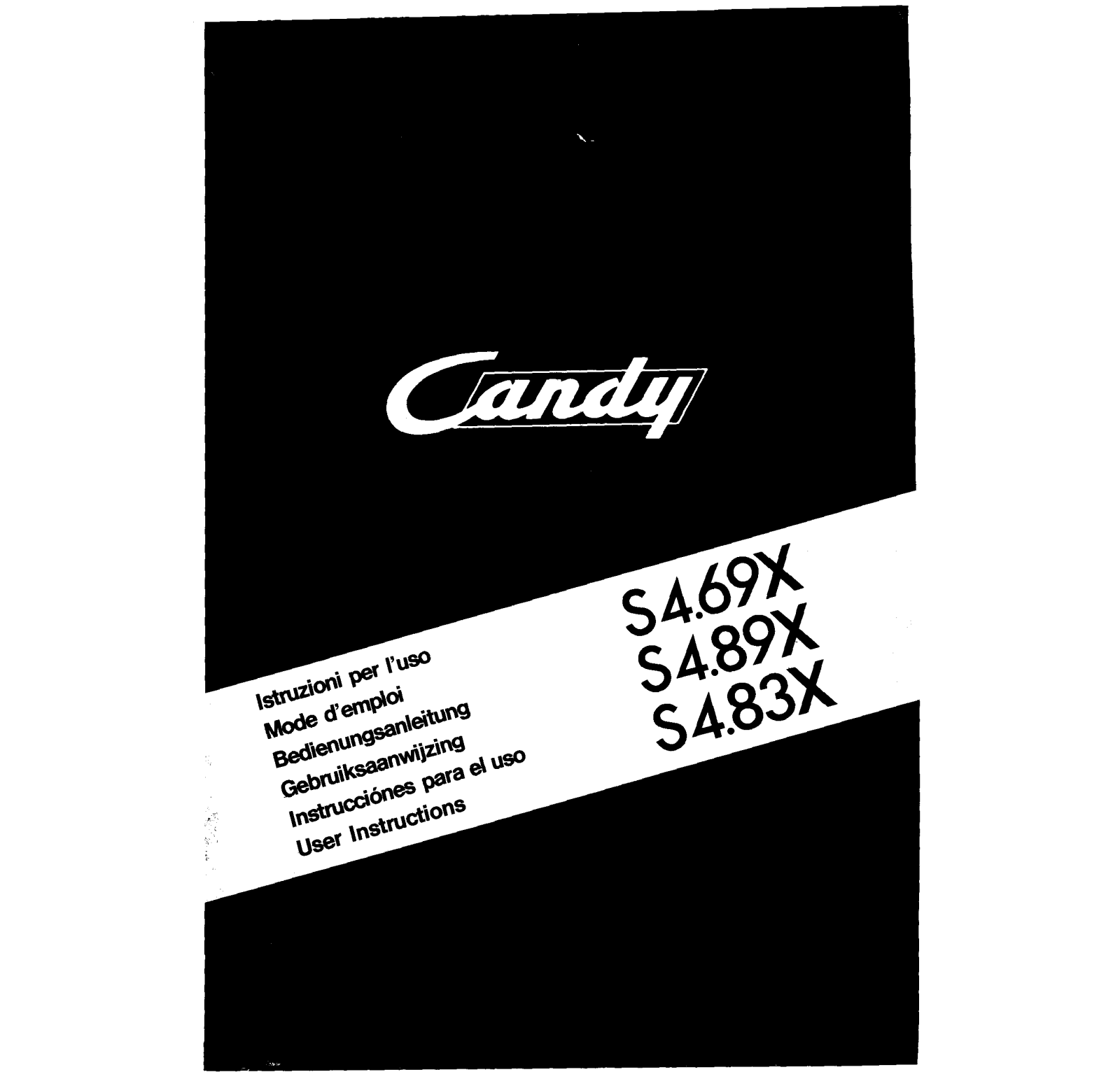 Candy S469X, S489X, S483X User Manual