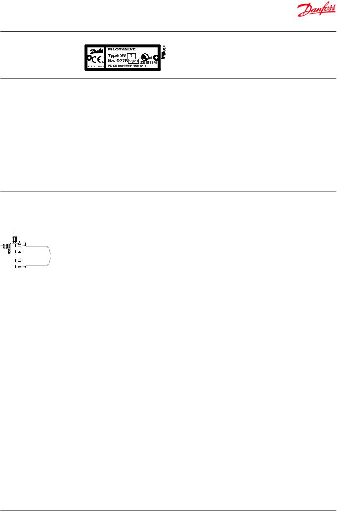 Danfoss SV 1, SV 3 Data sheet