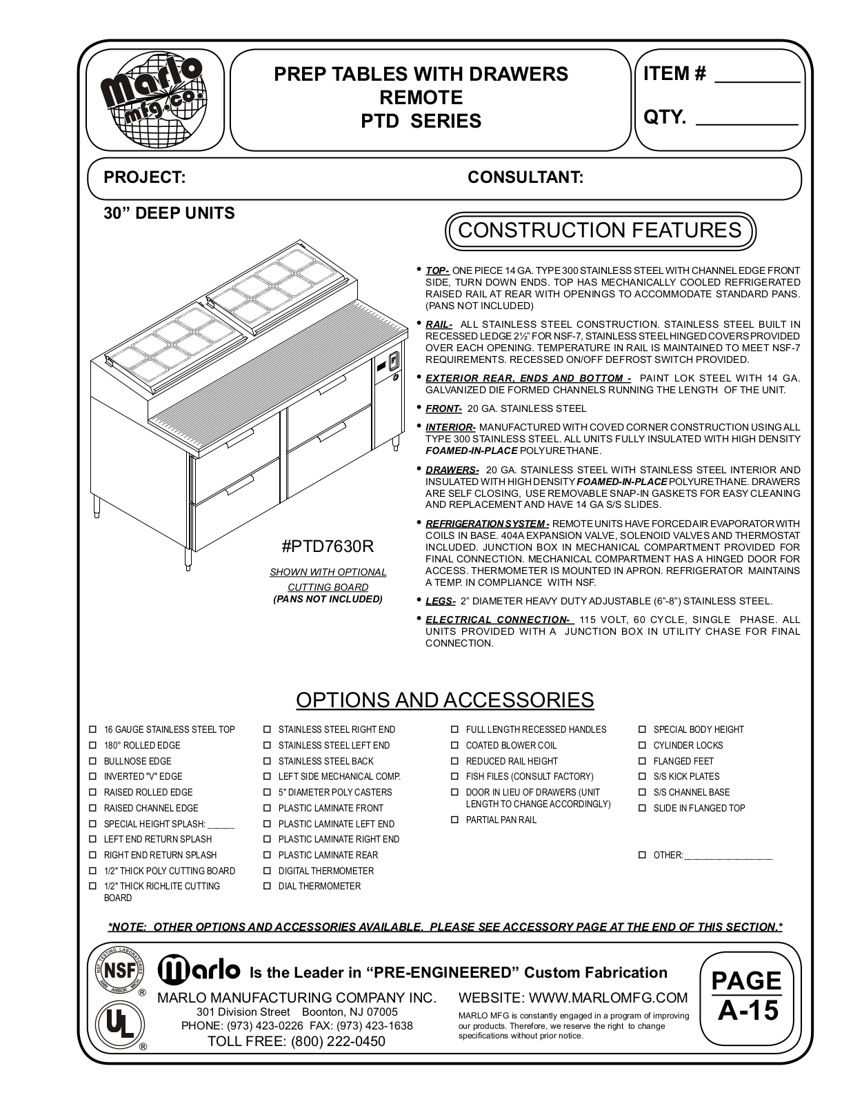 Marlo PTD4230R User Manual