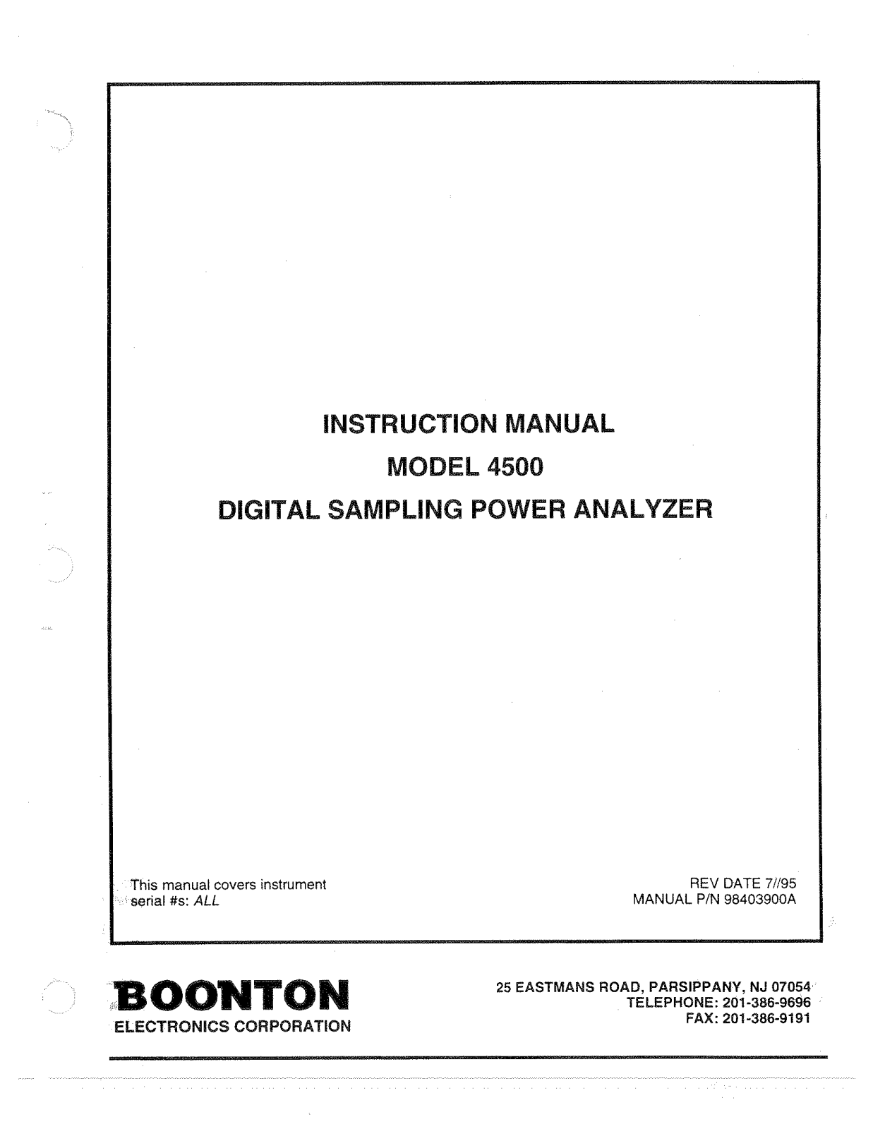 Boonton Electronics 4500 User Manual