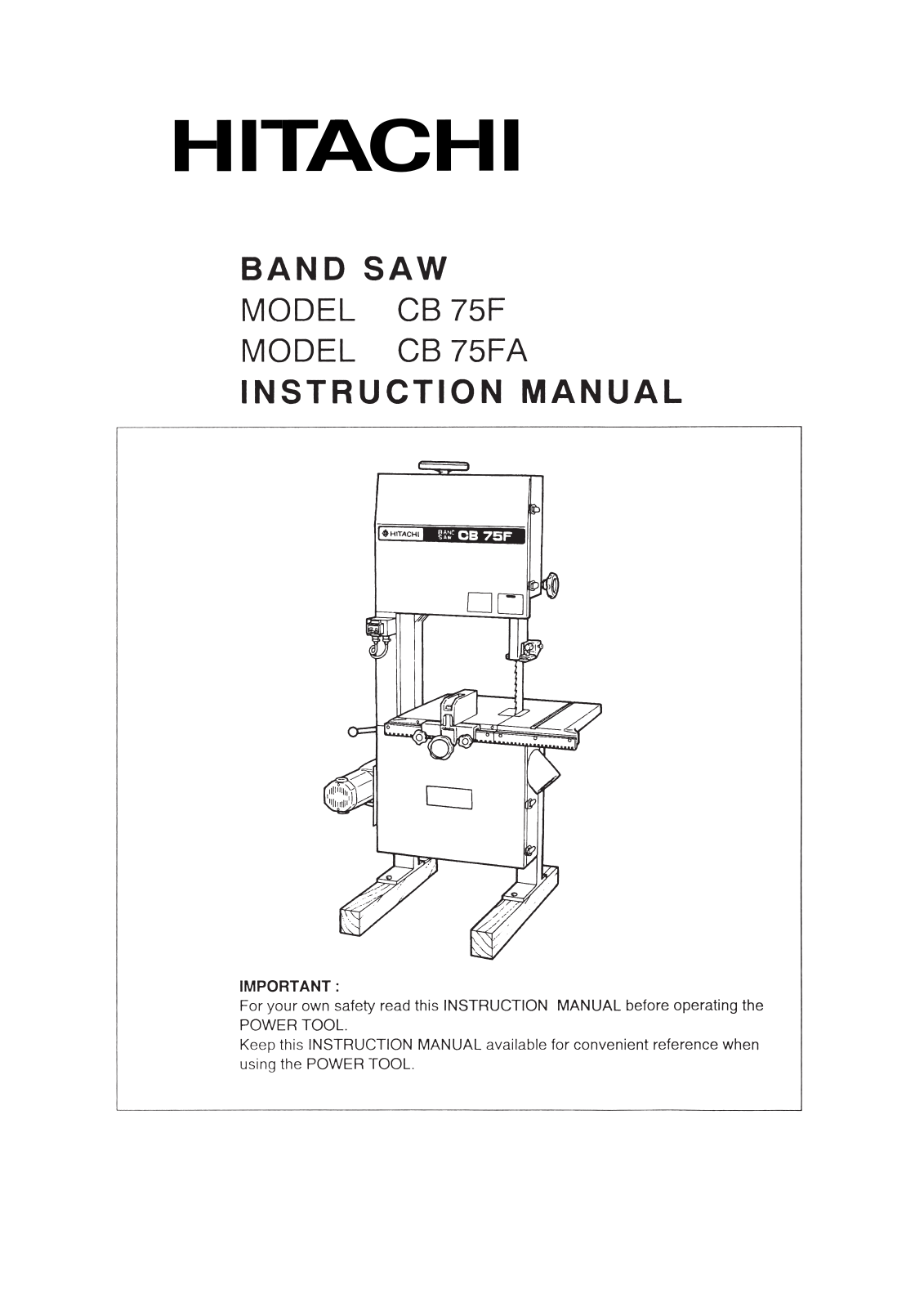 Hitachi CB 75F, CB 75FA User Manual