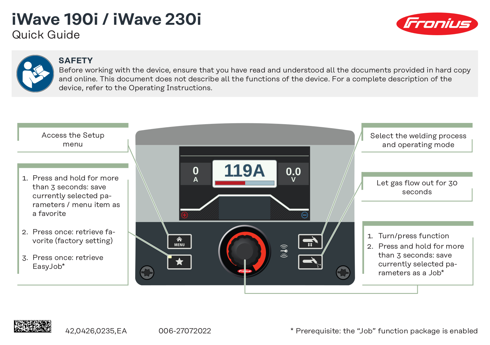 Fronius iWave 190i, iWave 230i Quick Guide - ManualMachine.com