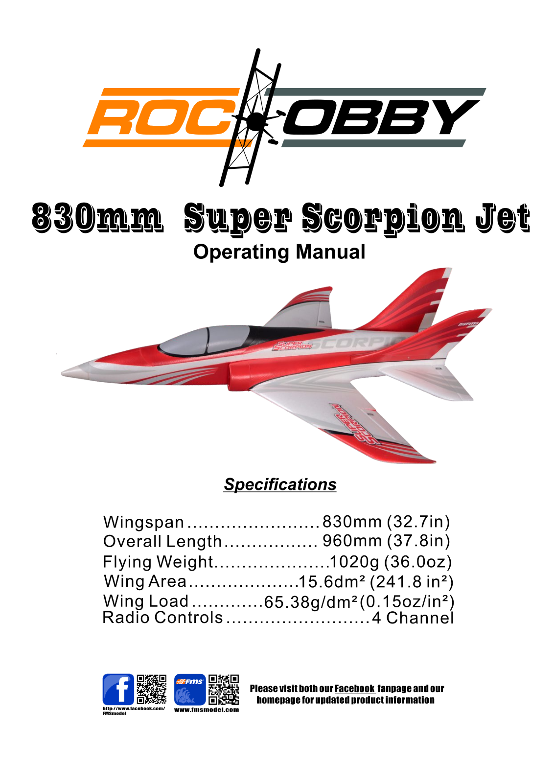 FMS 830mm Super Scorpion Jet User guide - ManualMachine.com