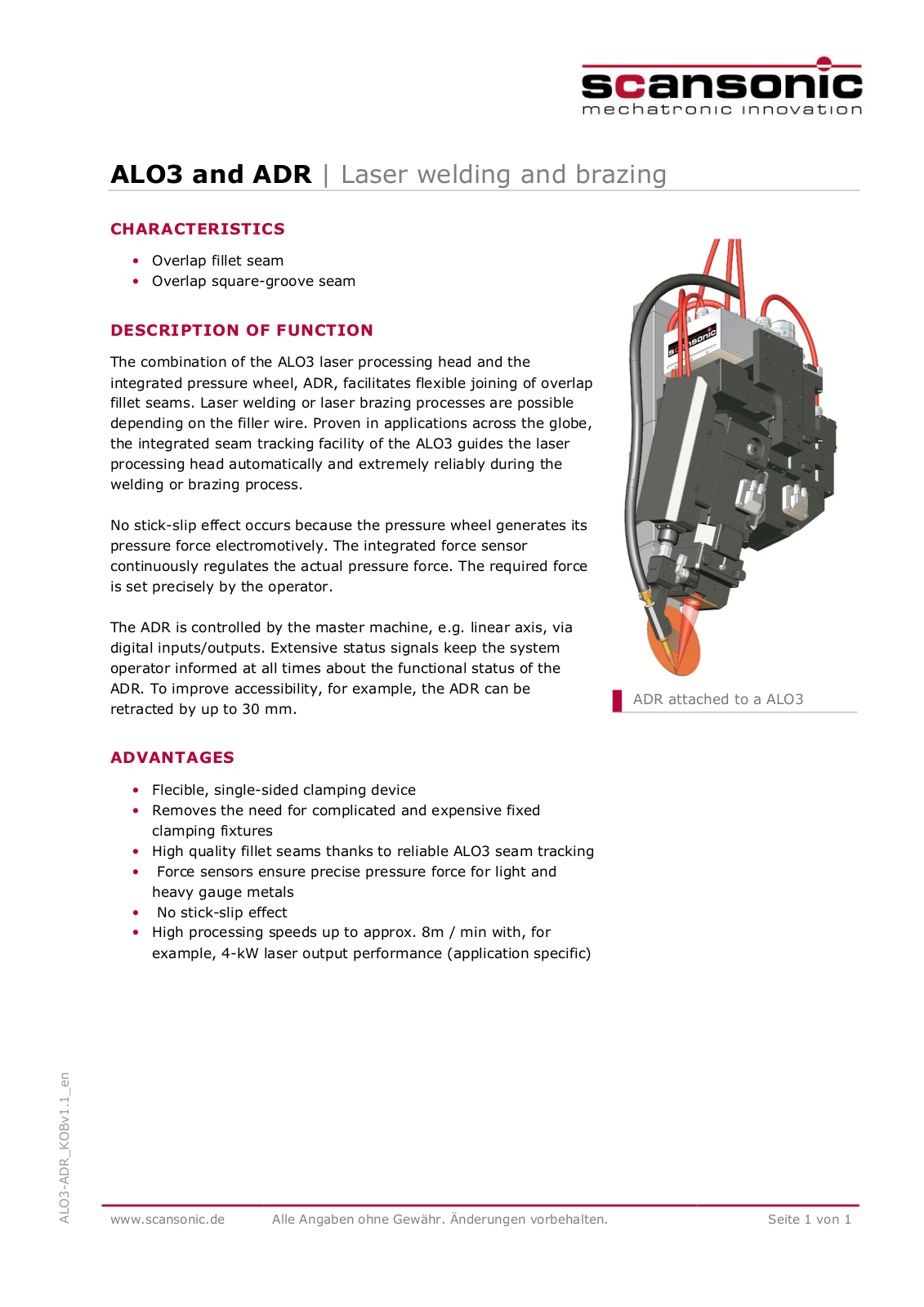 Scansonic ALO3-ADR User Manual