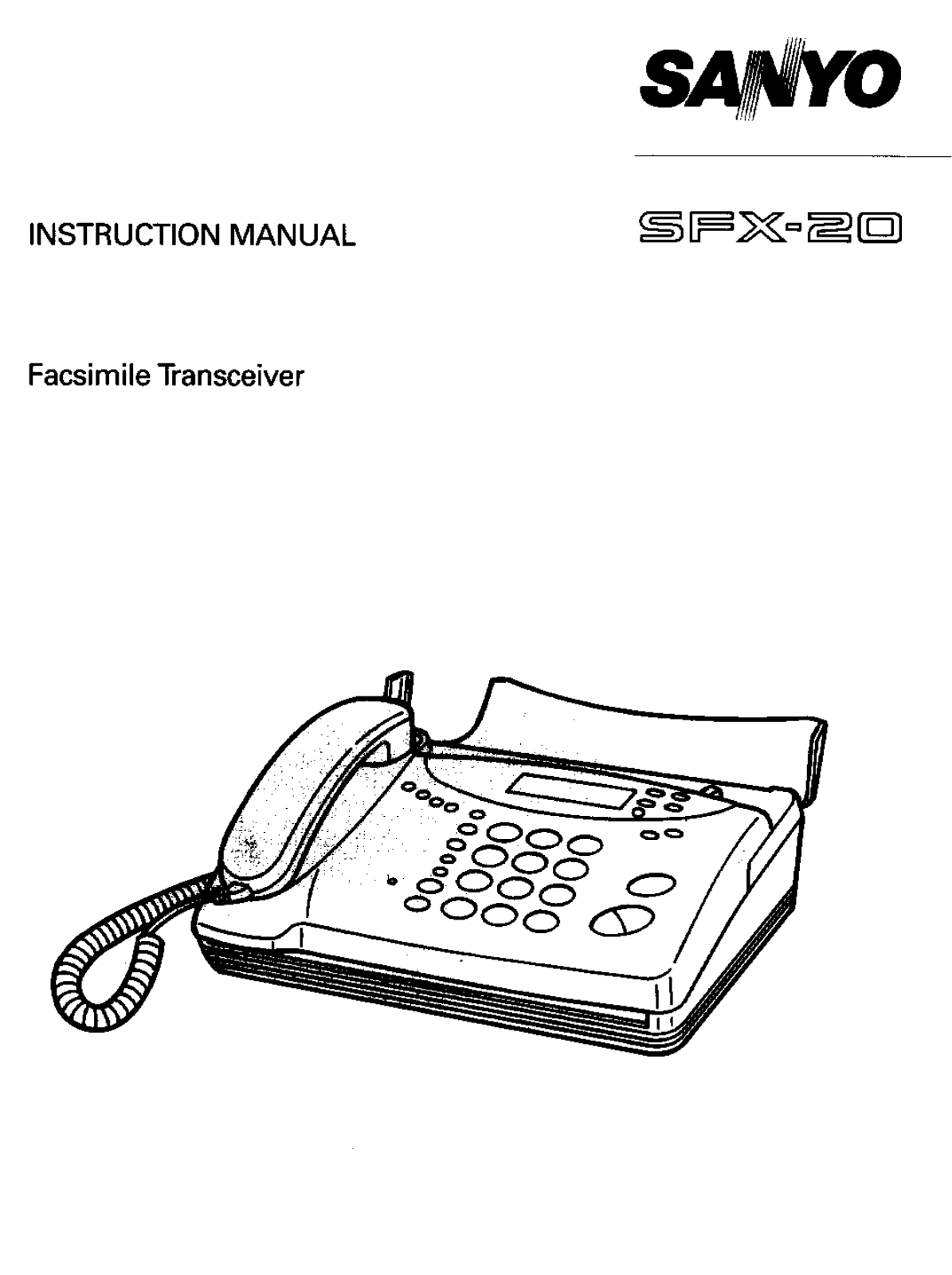 SANYO SFX-20 User Manual