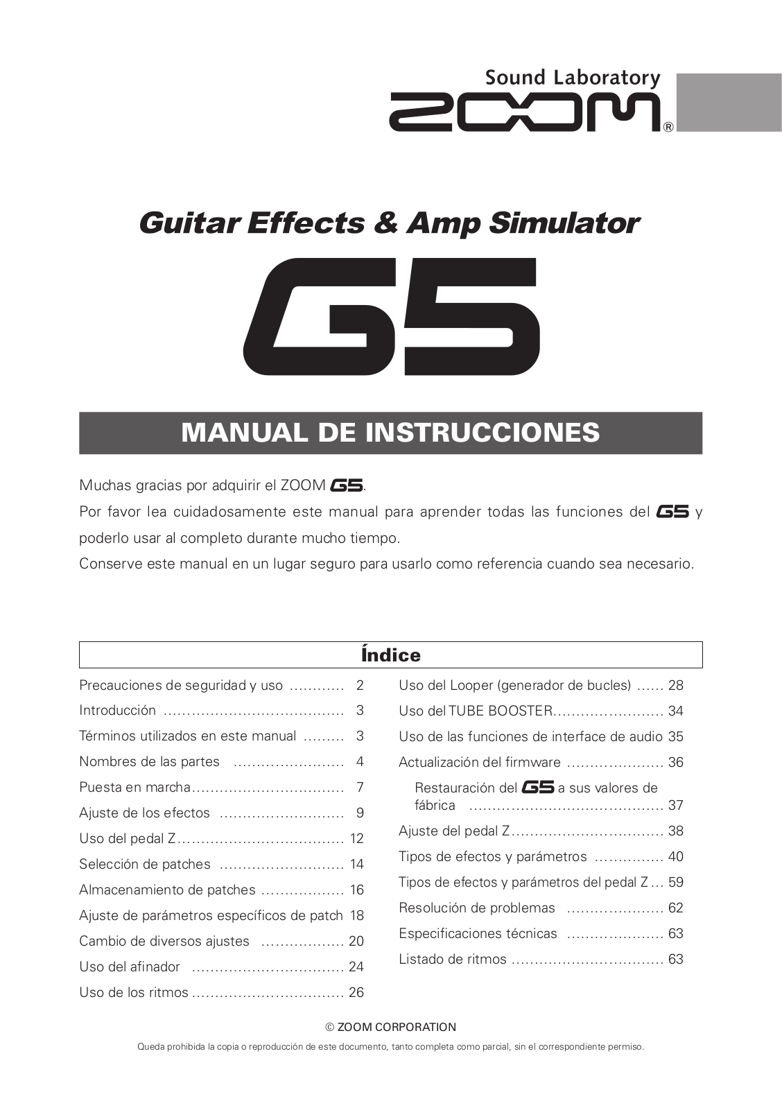 Zoom G5 User Manual