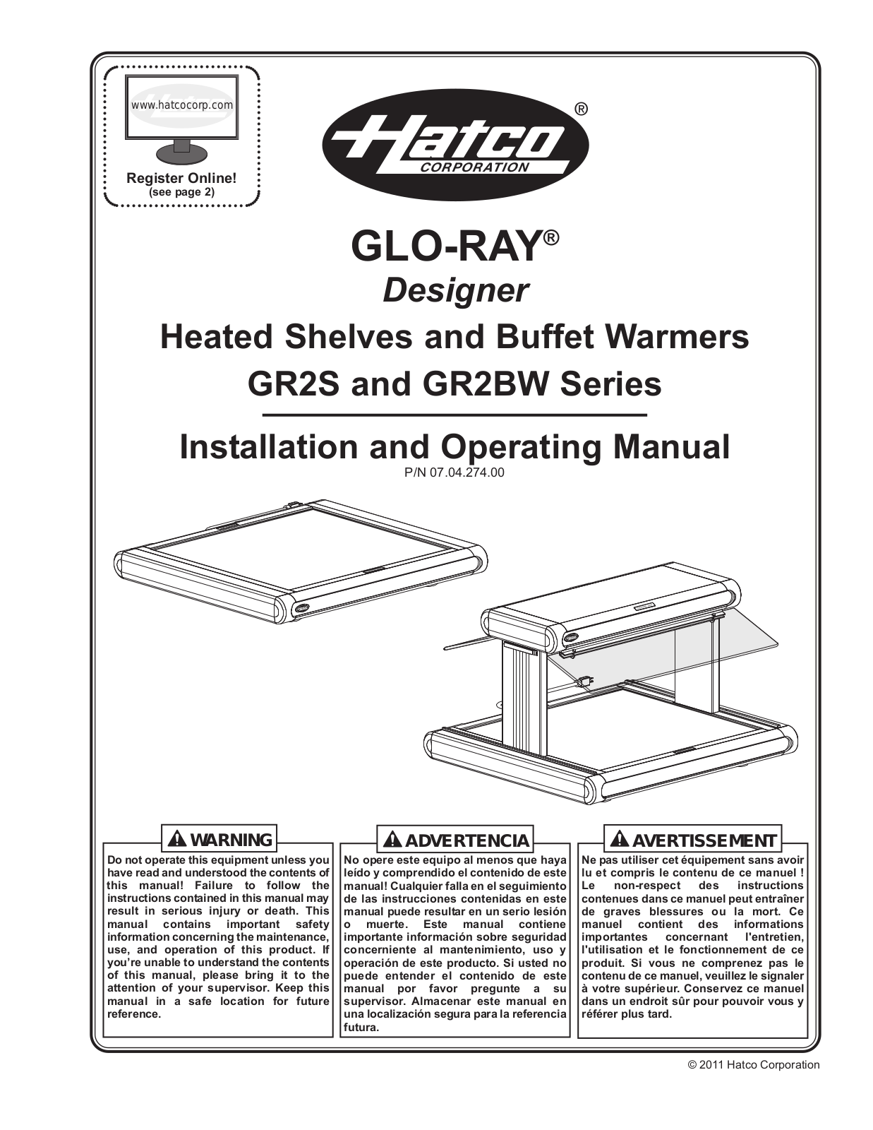 Hatco GR2BW-60 Installation Manual