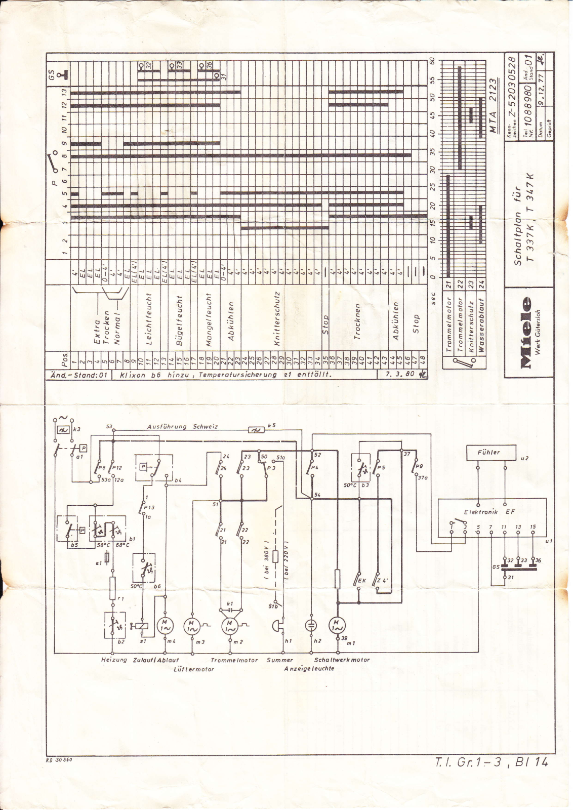 Miele T337K, T347K Schematic