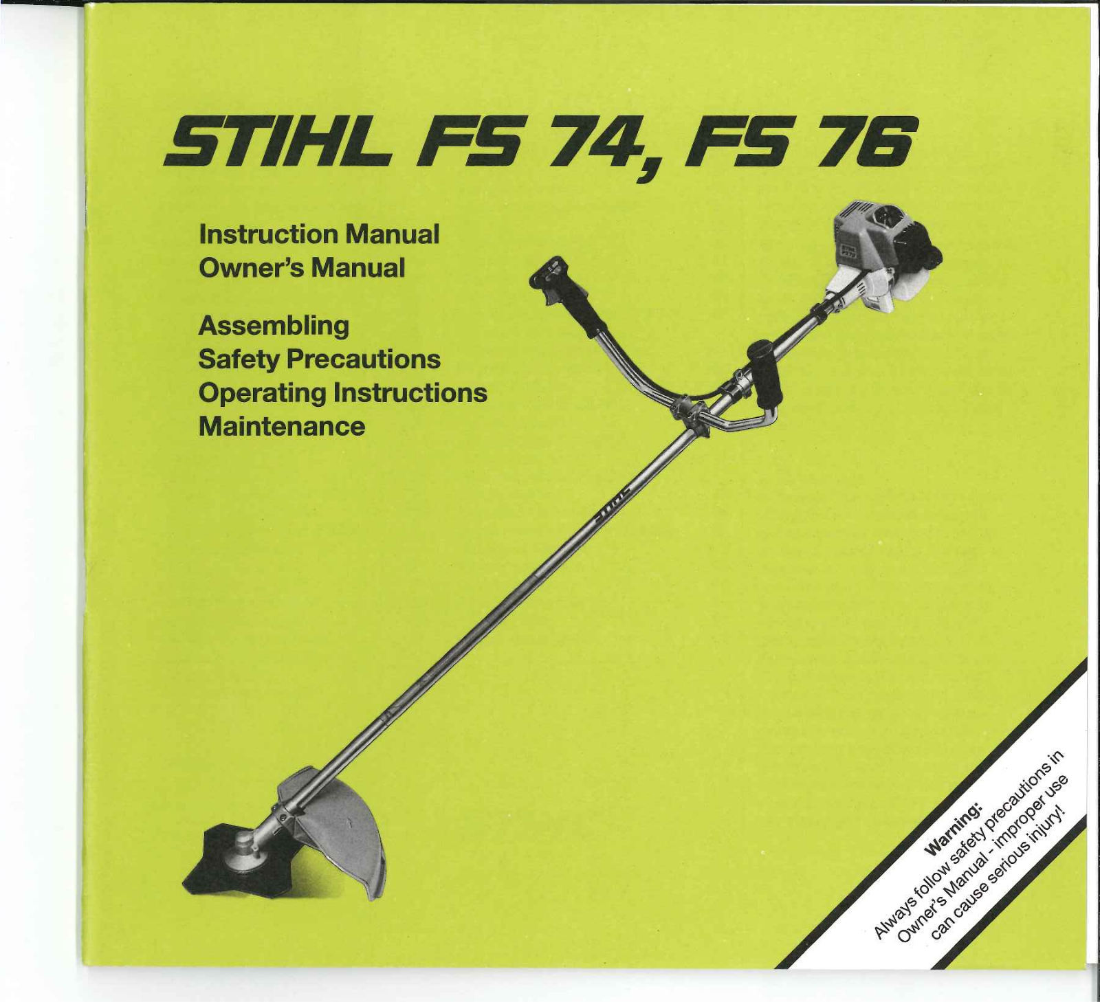 Stihl FS 76, FS 74 User Manual