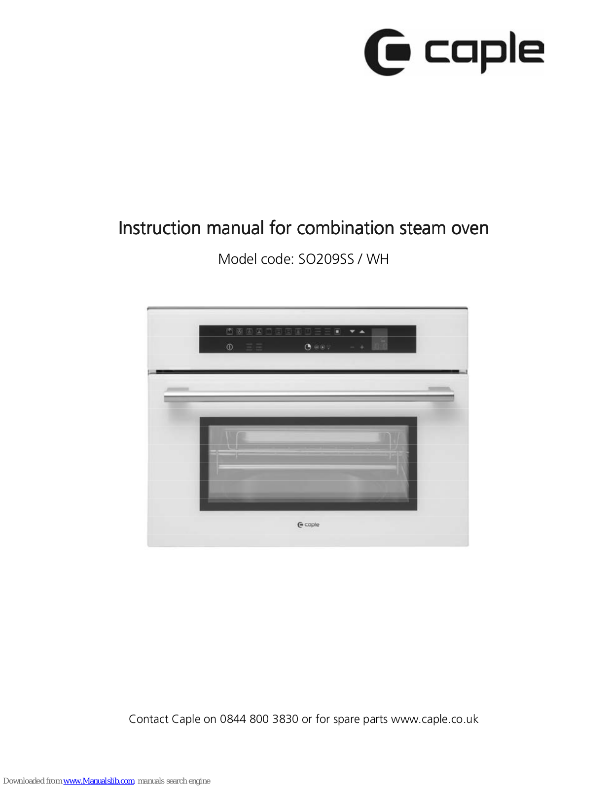 Caple SO209SS, SO209WH Instruction Manual - ManualMachine.com