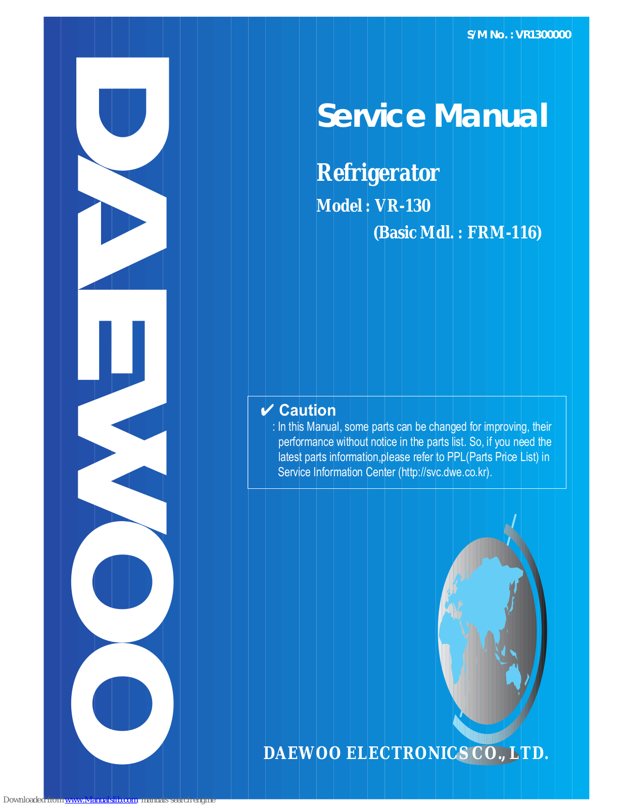 Daewoo VR-130 Service Manual