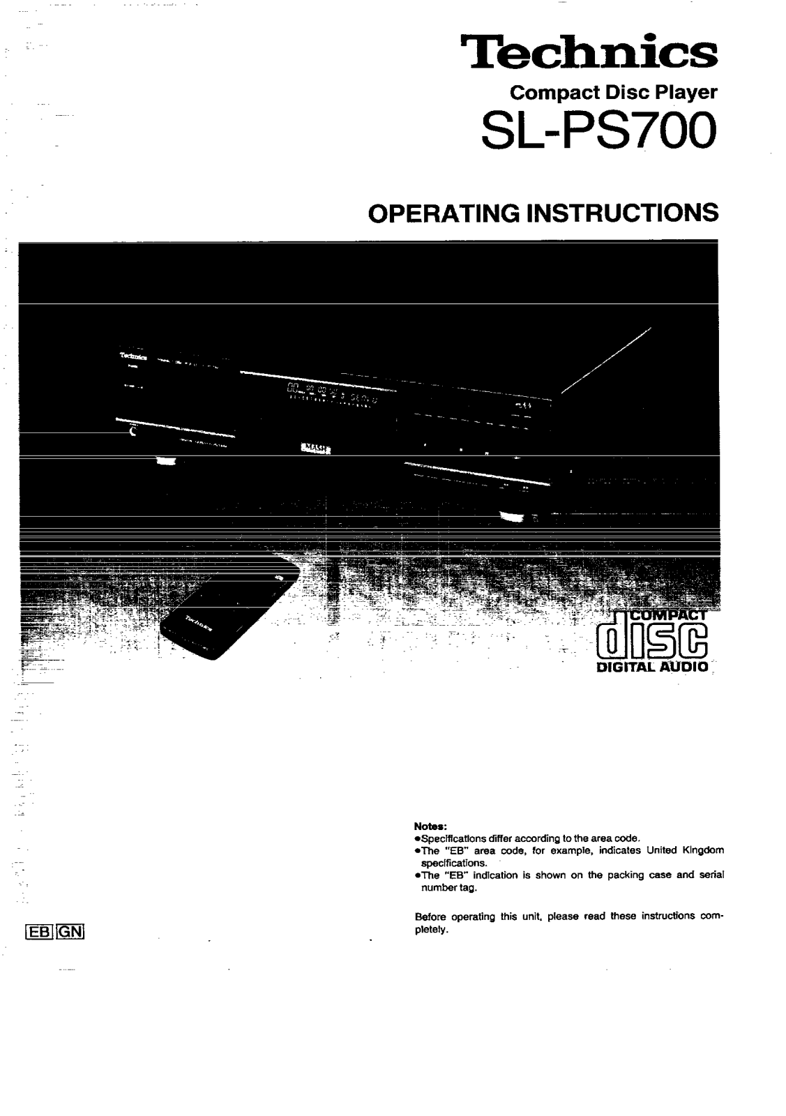 Panasonic SL-PS700 User Manual