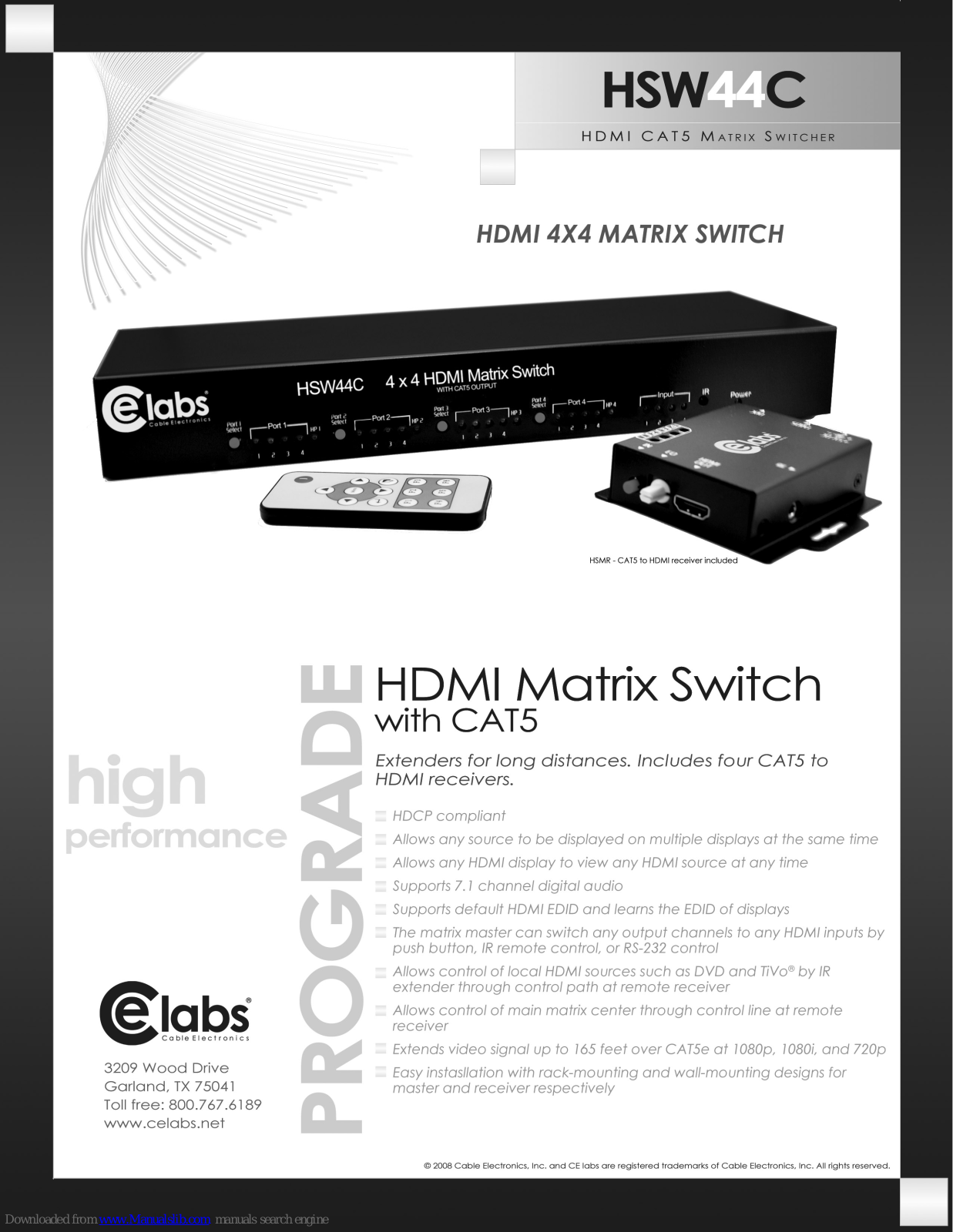 CE Labs HSW44C Specifications - ManualMachine.com