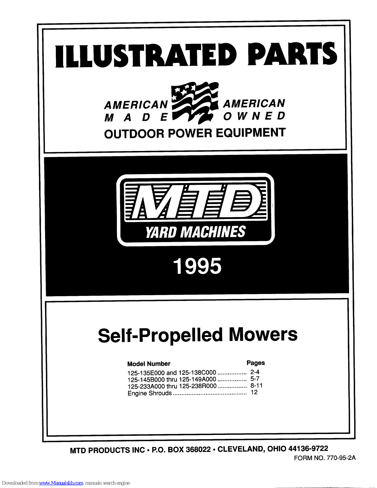 MTD 135, 138, 233, 238, 145 Parts List