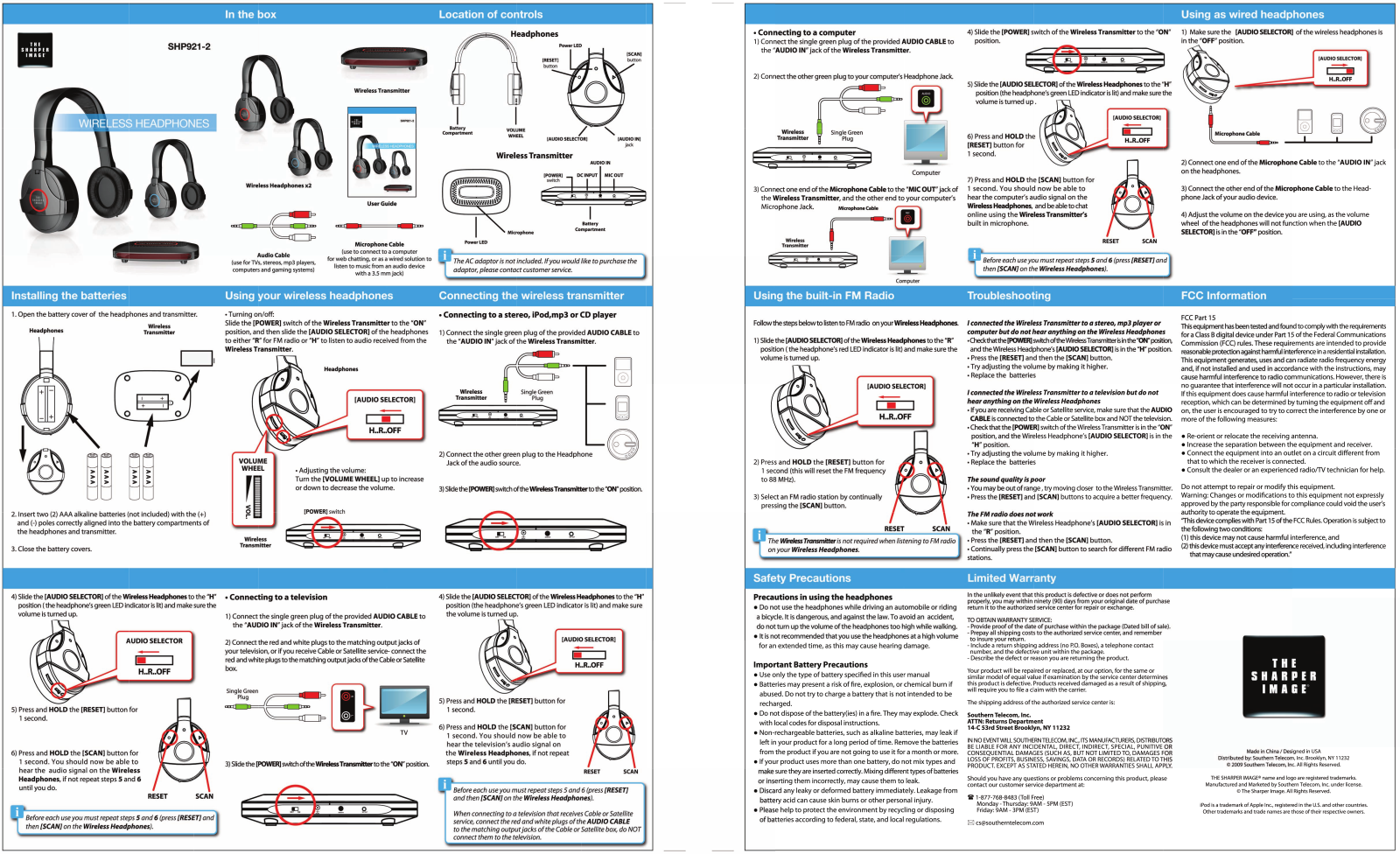 Sharper image SHP921-2 User Manual